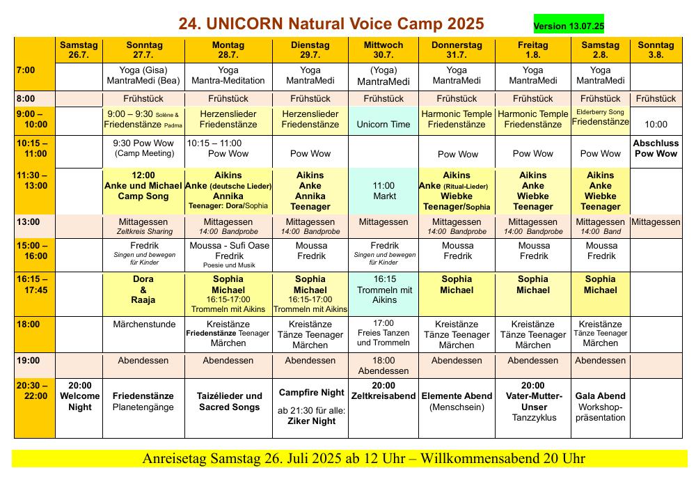 Camp Programm 2025