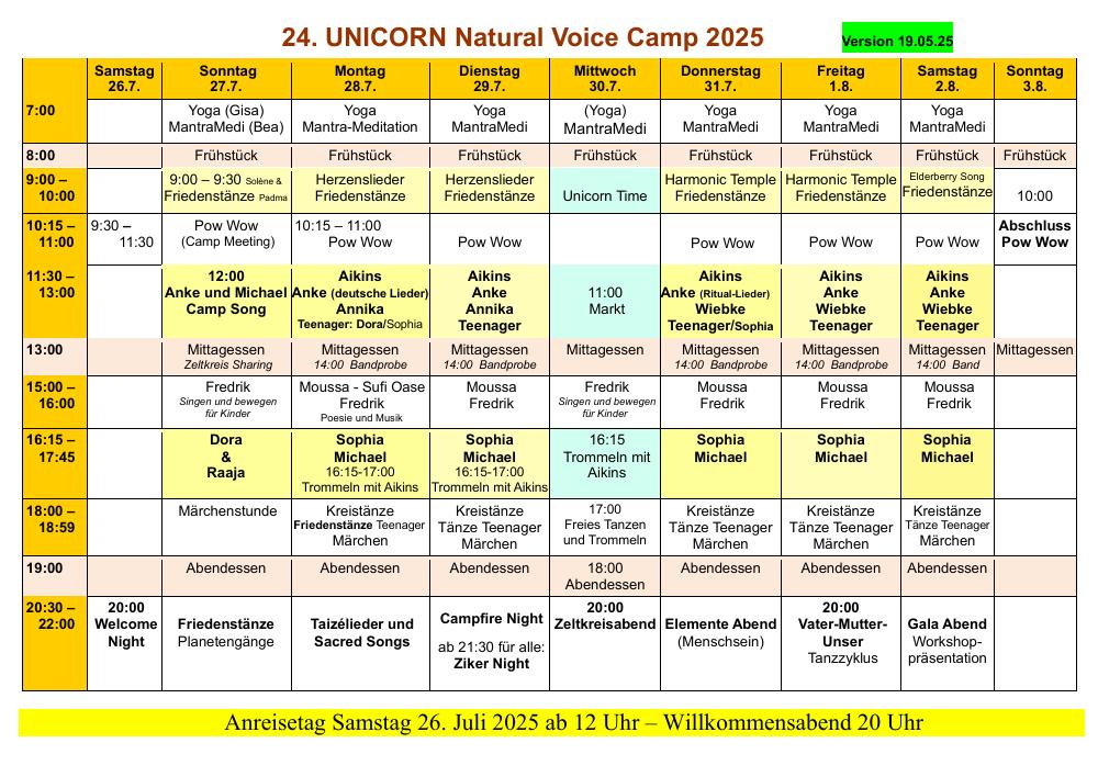 Camp Programm 2025